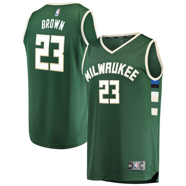 Maillot nba Milwaukee Bucks Icon Edition Homme Sterling Brown 23 Vert